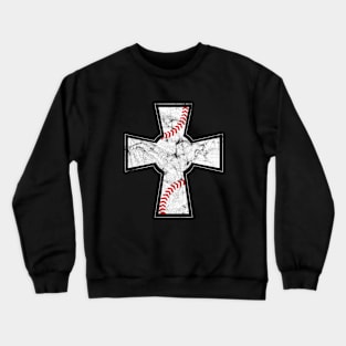 Baseball - Cross - Baseball Stitches - Cute Baseball Shirt Crewneck Sweatshirt